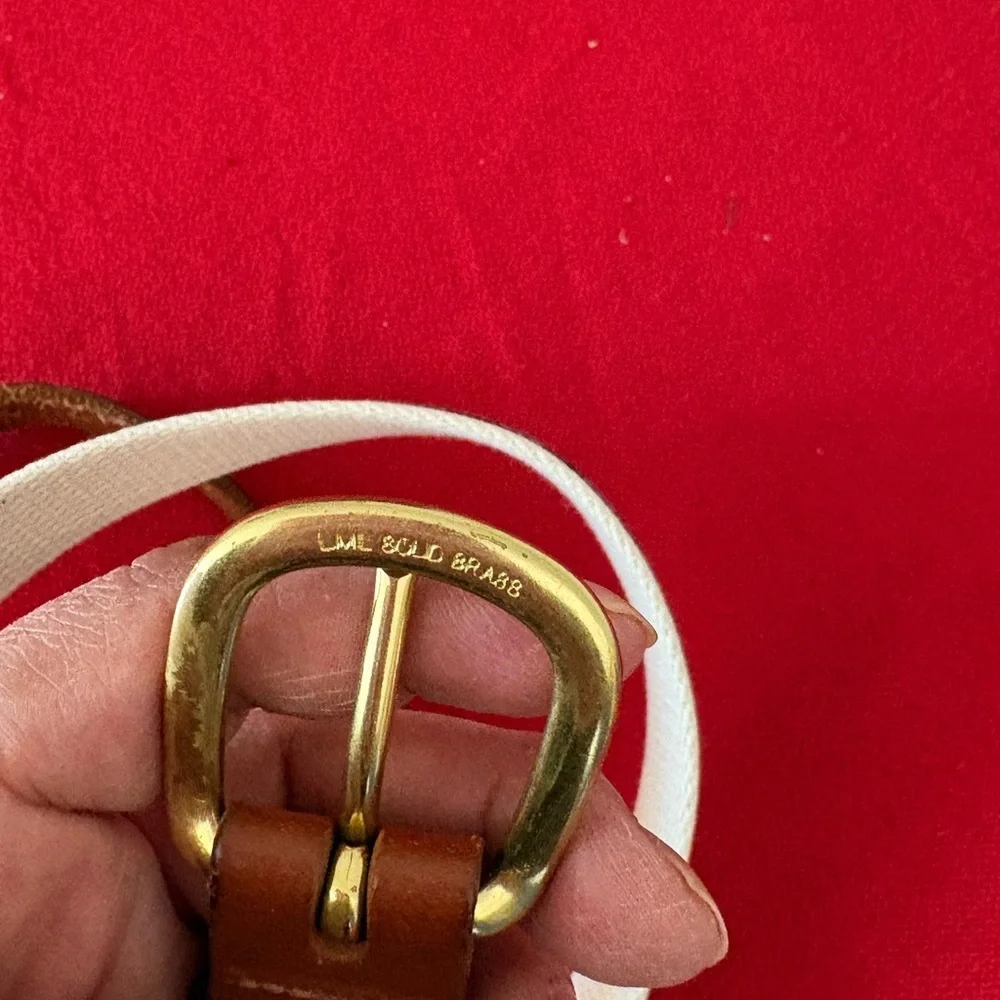 EUC Blue Fish On Navy Leather & Ivory
Canvas Belt . Leather Man USA - Picture 3 of 11